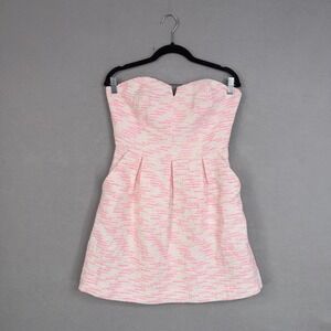 Moulinette Soeurs Dress Womens 8 Pink Tweed Strapless Mini Party Feminine Girly